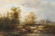 Pieter Janssens Summer landscape with figures near a farmhouse oil painting picture wholesale